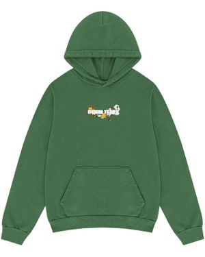 DENIM TEARS Cotton Floral Logo Hoodie Dt220" - Green