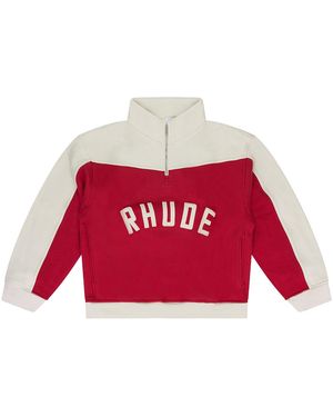 Rhude Contrast Quarter Zip Jumper Rhss24Ja09167277 Rdc" - Red