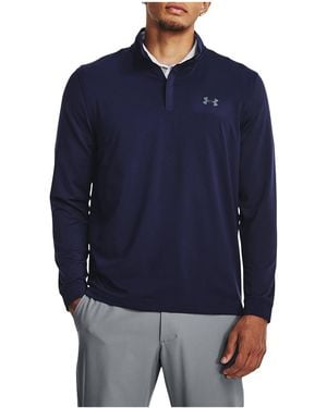 Under Armour Playoff Quarter-Zip Long-Sleeve Shirt "Midnight Pitch" 1370155 410" - Blue