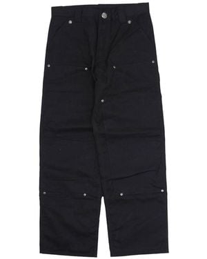 Chrome Hearts Waxed Double Knee Carpenter Trousers (Double Hardware) Chrm1717" - Black