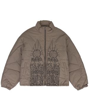 Who Decides War Embroidered Bomber 11300950021Aw23" - Grey