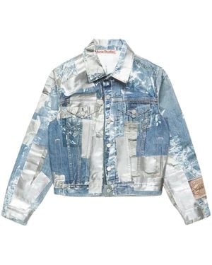 Acne Studios Printed Tape Denim Jacket B90886Auz" - Blue
