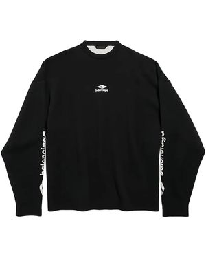 Balenciaga Ski Crewneck Long-Sleeve T-Shirt 857094 T1769 1070" - Black