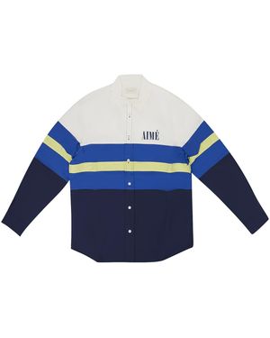 Aimé Leon Dore Colourblock Logo Shirt Ss24Wt010" - Blue