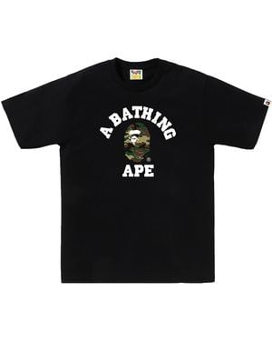 A Bathing Ape Glitch Woodland Camo University T-Shirt Camo" 0Zxtem031101Q Bkm" - Black