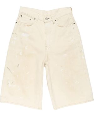 Acne Studios Painted Distressed Deinm Shorts Be0218 100" - Black