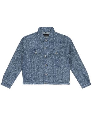 Who Decides War Woven Trucker Jacket 1131220010Ss24" - Blue