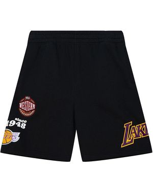 Mitchell & Ness Team Origins Fleece Shorts "Nba Lakers" Pshr4851 Lalyypppblck" - Black