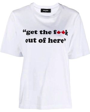 DSquared² Gtfo Slogan T-Shirt S72Gd0406-S24387-100" - Black