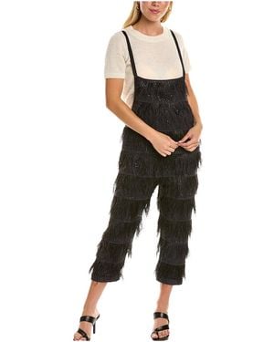 Brunello Cucinelli Feathered Cropped Jumpsuit Brun1945" - Black
