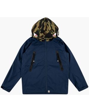A Bathing Ape Shark Hoodie Jacket - Blue