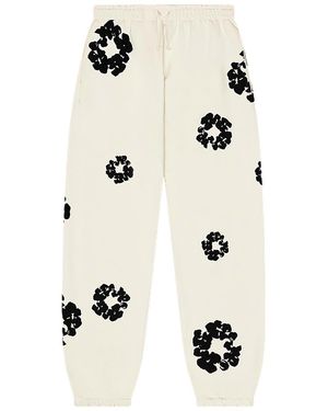 DENIM TEARS Cotton Wreath Joggers "Oatmeal Dt632" - Black