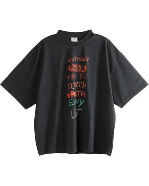 Vetements 7 Sins T-Shirt Me76Tr196Bx Blac" - Black