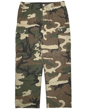 Chrome Hearts Leather Cross Patch Cargo Trousers "Camo Multi" Chrm1733" - Black