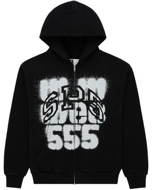 Sp5der Sp555 Zip Hoodie 300" - Black