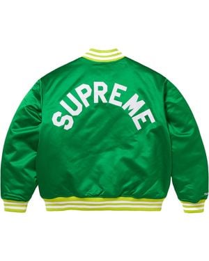 Supreme Mitchell & Ness Satin Varsity Jacket "Fw24 - Green