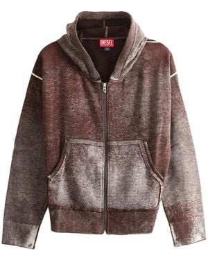 DIESEL Hermine Zip-Up Hoodie A22036 0Tkcy 7Bb" - Black