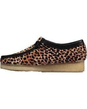 Clarks Wallabee "Leopard Print" 26160033" - Black