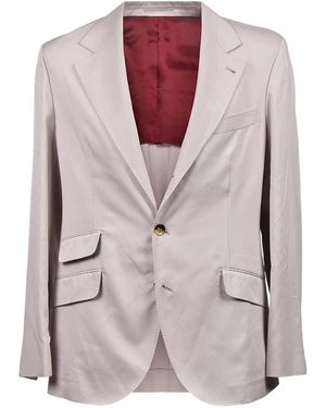 Brunello Cucinelli Deconstructed Gabardine Large Lapels Blazer Brun1139" - Black