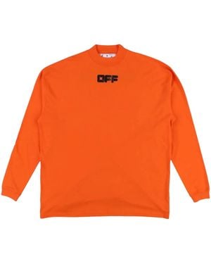 Off-White c/o Virgil Abloh Arrows Font Long Sleeve Skate T-Shirt "Orangeade" Omab032F21Jer002"