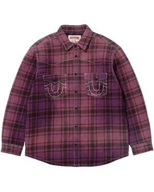 Supreme True Religion Quilted Lined Plaid Flannel Jacket "Fw25 - Purple