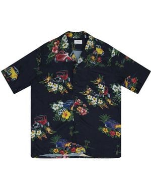 Rhude Hot Rod Hawaiian Girl Button-Up Shirt Rhd Mtps 0150 Mult" - Black