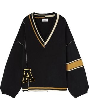 Ambush Sports Destroyed Rib Knit Jumper Bmhd003F24Kni0011010" - Black