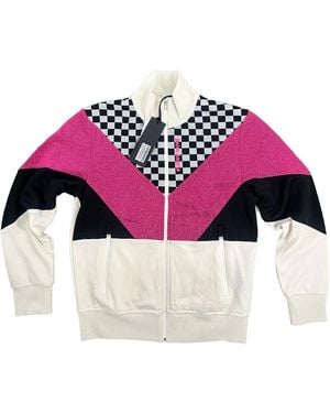Palm Angels Chequered Track Jacket Fuchsia" Pmbbd034G22Fab0011001" - Black