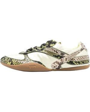 Miu Miu Python Print Trainers "Ananas Felce" 5E428E 3Zl4 F084U F B005" - Black