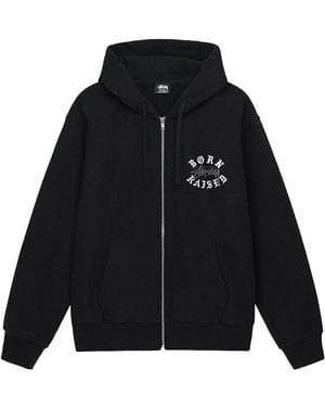 Stussy Born X Raised Logo Zip Hoodie Stus423" - Black