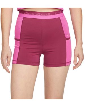 Nike Pro High-Waisted 3" Training Shorts With Pockets "Rosewood" Dx0059 653" - Black