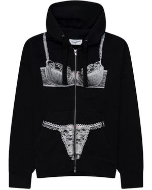 VAQUERA Trompe'Oeil Zip Hoodie Vaq11T034" - Black