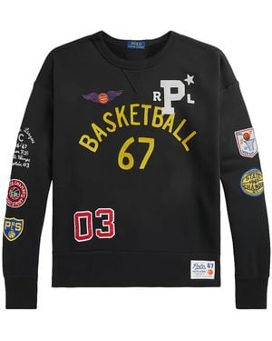 Polo Ralph Lauren Basketball Novelty Patchwork Sweatshirt 710950756001" - Black
