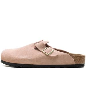 Birkenstock Boston Suede Leather Sandals "Light Rose" 1026139" - Black