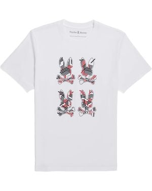 Psycho Bunny Plaza Crew Neck Graphic T-Shirt B6U613X1Pc Wht" - Black