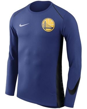 Nike Hyper Elite Shooter Long Sleeve Shirt "Gs Warriors" 856978 495" - Blue