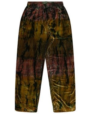 DENIM TEARS Velour Drawstring Pant "Multi" Dt709" - Black