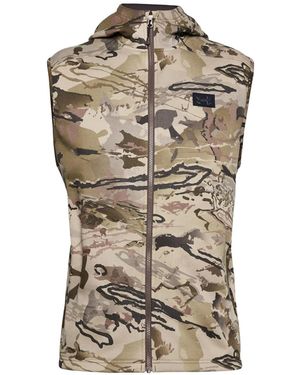 Under Armour Rut Fleece Vest Hoodie "Barren Camo Afs 1356288 999" - Black