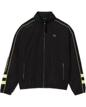 Lacoste Contrast Water Resistant Zipped Taffeta Jacket Bh1607 6Tv" - Black