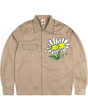 Sky High Farm Daisy Workshirt Woven "Sand" Shf07B014-San" - Black