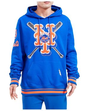 Pro Standard Mlb New York Mets Mash Up Logo Royal P/O Hoodie Lnm533428 Ryb" - Blue