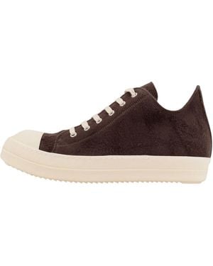Rick Owens Concordians Ramones Lows Brushed Cotton "Dark Dust Milk" Du02E7802 Dmo 7811" - Black