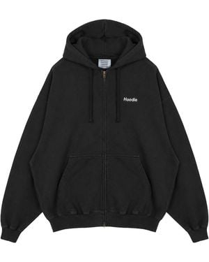 Vetements Embroidered Definition Zip-Up Hoodie Mh27Zu222B" - Black