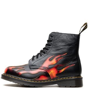 Dr. Martens 1460 Pascal Flame Arcadia Rub Off Leather Boots 41517001" - Black