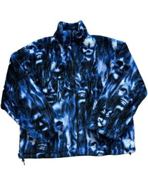 Warren Lotas Exclusive Wall Of Flesh Zip Up Jacket Wl080" - Blue
