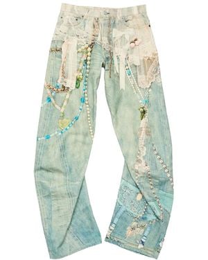 Acne Studios Keychains Trompe L'Oeil Jeans Bk0702Aet" - Black