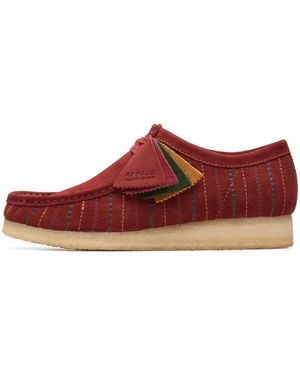 Clarks Wallabee "Burgundy Combi" 26174512" - Red