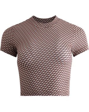 Kith Mulberry Sheer Monogram T-Shirt Khw030293 210" - Black
