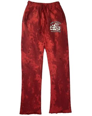 HELLSTAR Sports Lava Wash Tie-Dye Joggers Hsr151" - Red
