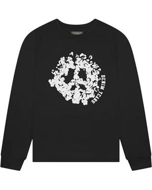 DENIM TEARS Peace Wreath Long-Sleeve T-Shirt Dt642" - Black